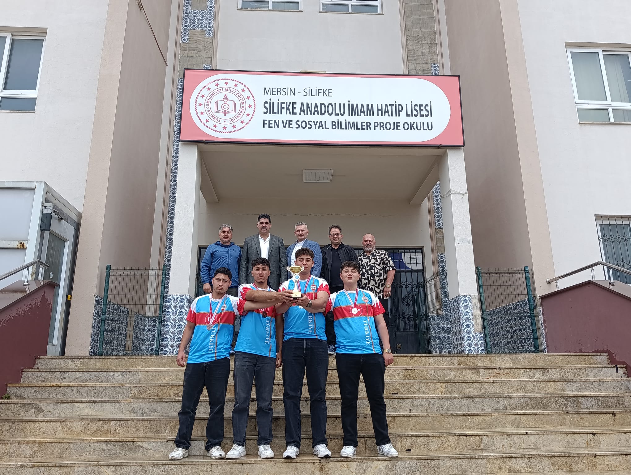 National Athlete Pride at Silifke Anatolian Imam Hatip High School Turkish Tug-of-War Federation President Eray Aldemir, European Tug-of-War Federation representative Dariusz Bajkowski, and federation officials visited Silifke Anatolian Imam Hatip High Sc
