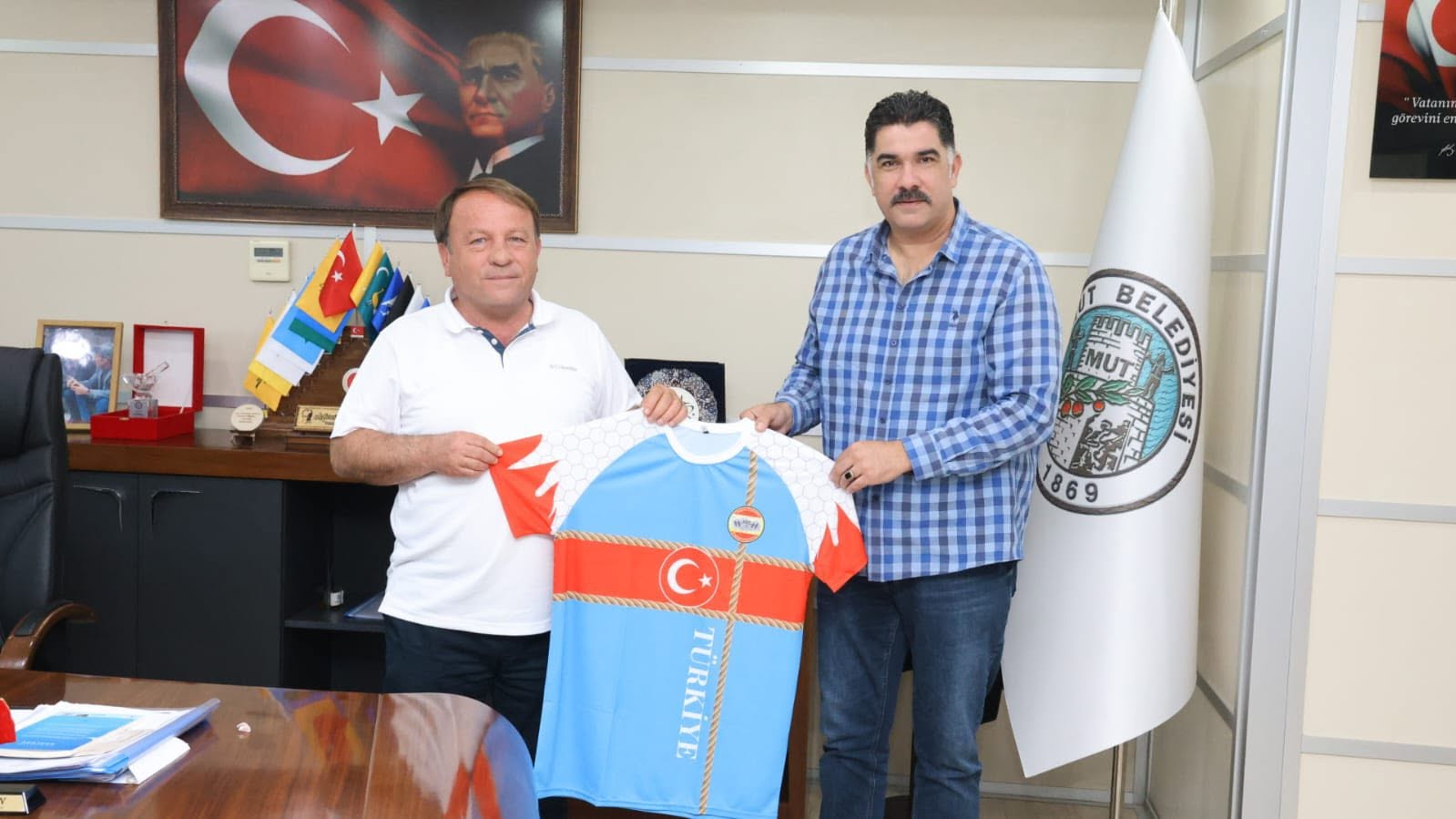 They paid a visit to our Federation President, Mr. Murat Orhan, at his office.