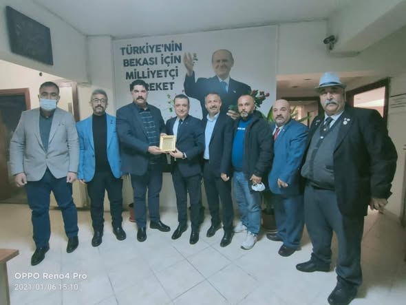 Kahramanmaraş Milliyetçi Hareket Partisi İl Başkanı Ertuğrul Doğan ve İl Başkan Yardımcısı Müfit Dal‘a makamında ziyaret