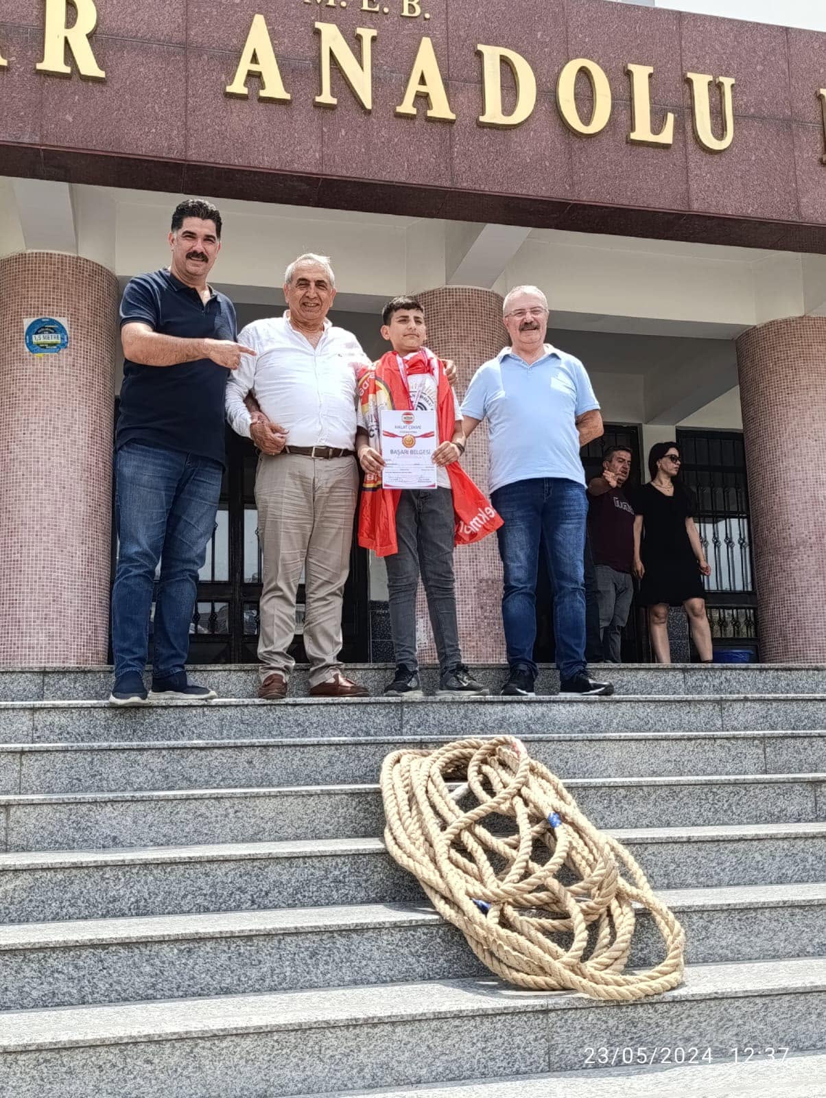 As part of the celebration week for the May 19 Atatürk Commemoration, Youth, and Sports Day, Eyüp Aygar Anatolian High School organized an Interclass Tug-of-War Championship. - 2