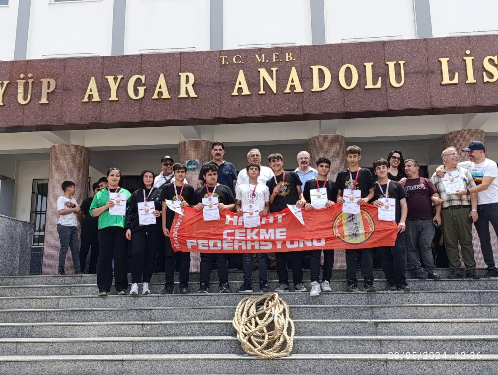 As part of the celebration week for the May 19 Atatürk Commemoration, Youth, and Sports Day, Eyüp Aygar Anatolian High School organized an Interclass Tug-of-War Championship. - 3